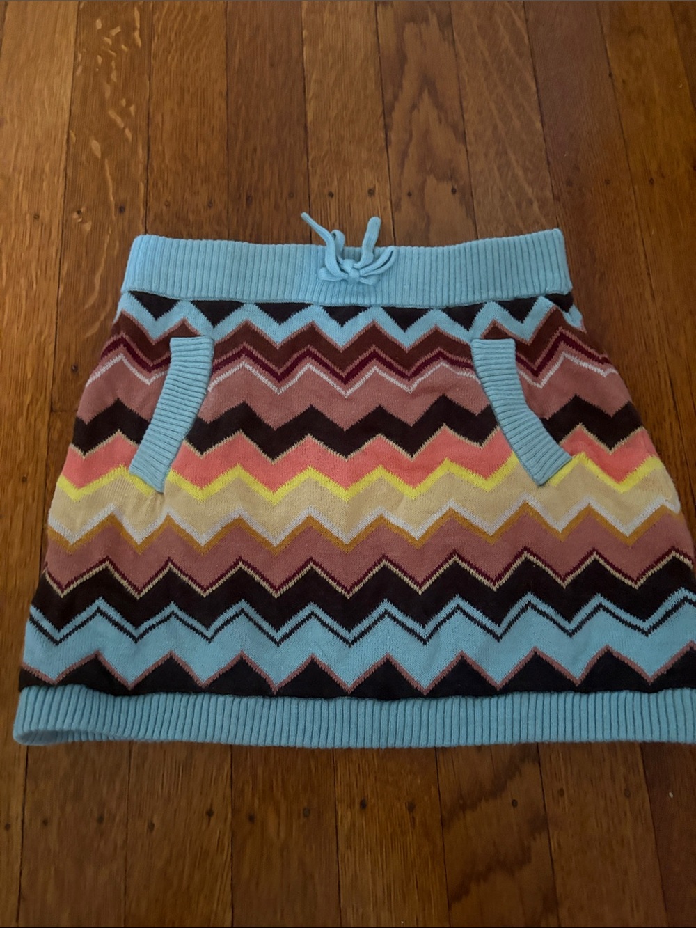 Missoni for Target girls Knit Mini Skirt in Light Blue & Multi-Color